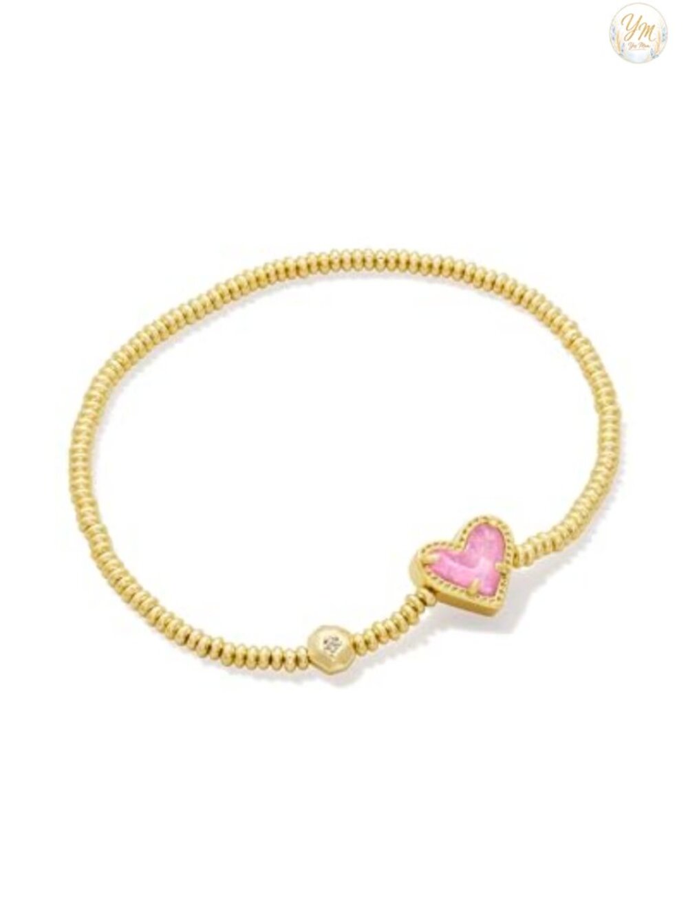 Heart Stretch Bracelet 6.5" Gold Plated Fashion Jewelry Gift for Women